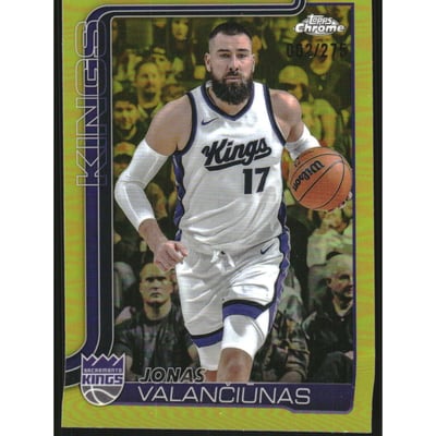 2025-26 Topps Chrome Yellow Refractors #206 Jonas Valanciunas