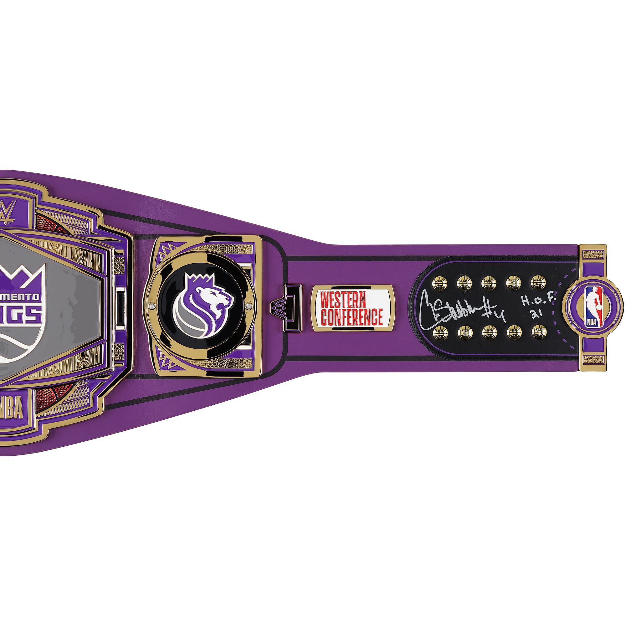 Chris Webber Sacramento Kings Autographed WWE Legacy Title Belt with "HOF 21" Inscription