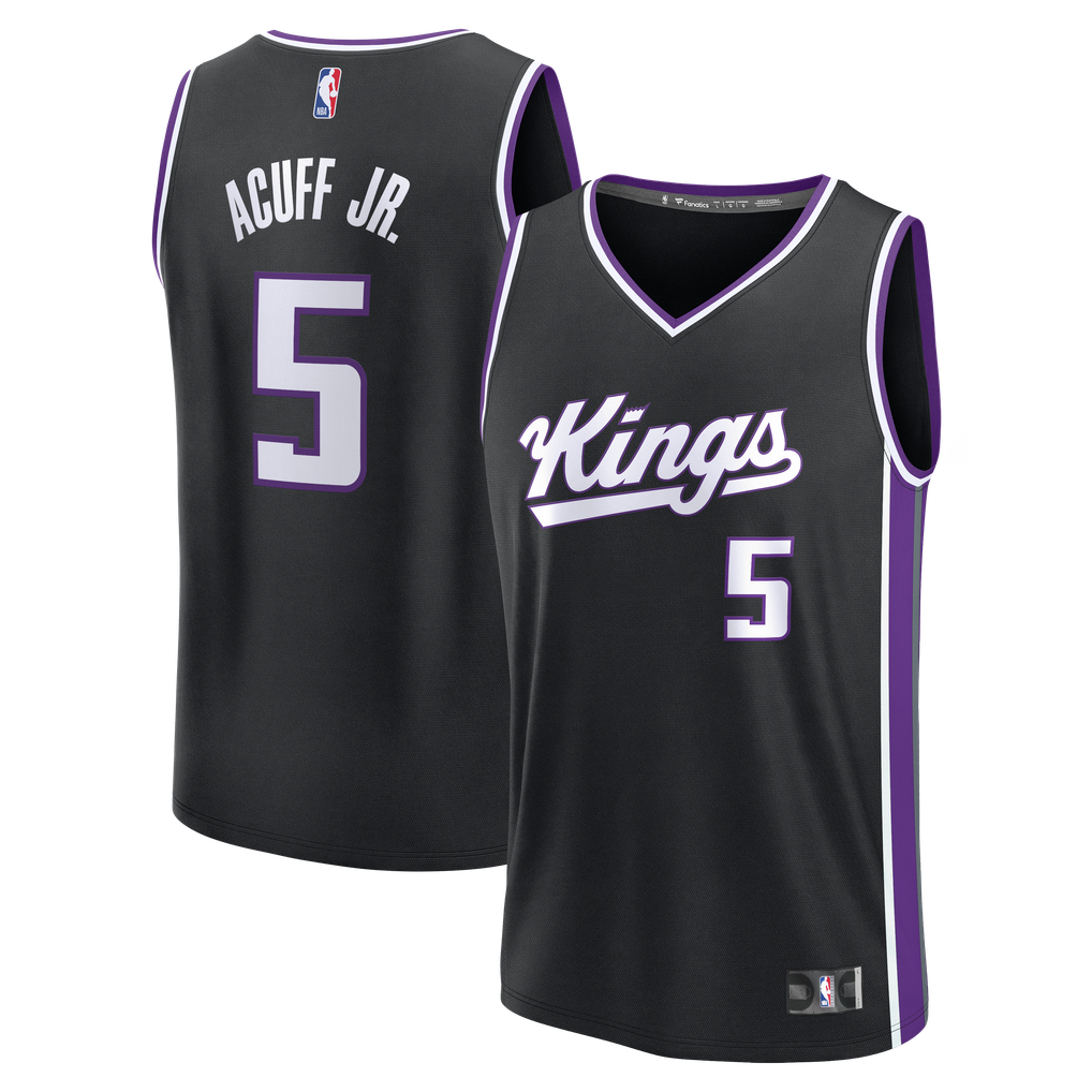 Maillot Fast Break de Darius Acuff Jr., Sacramento Kings, premier choix de la draft NBA 2026 (édition Icon), édition Fanatics, noir