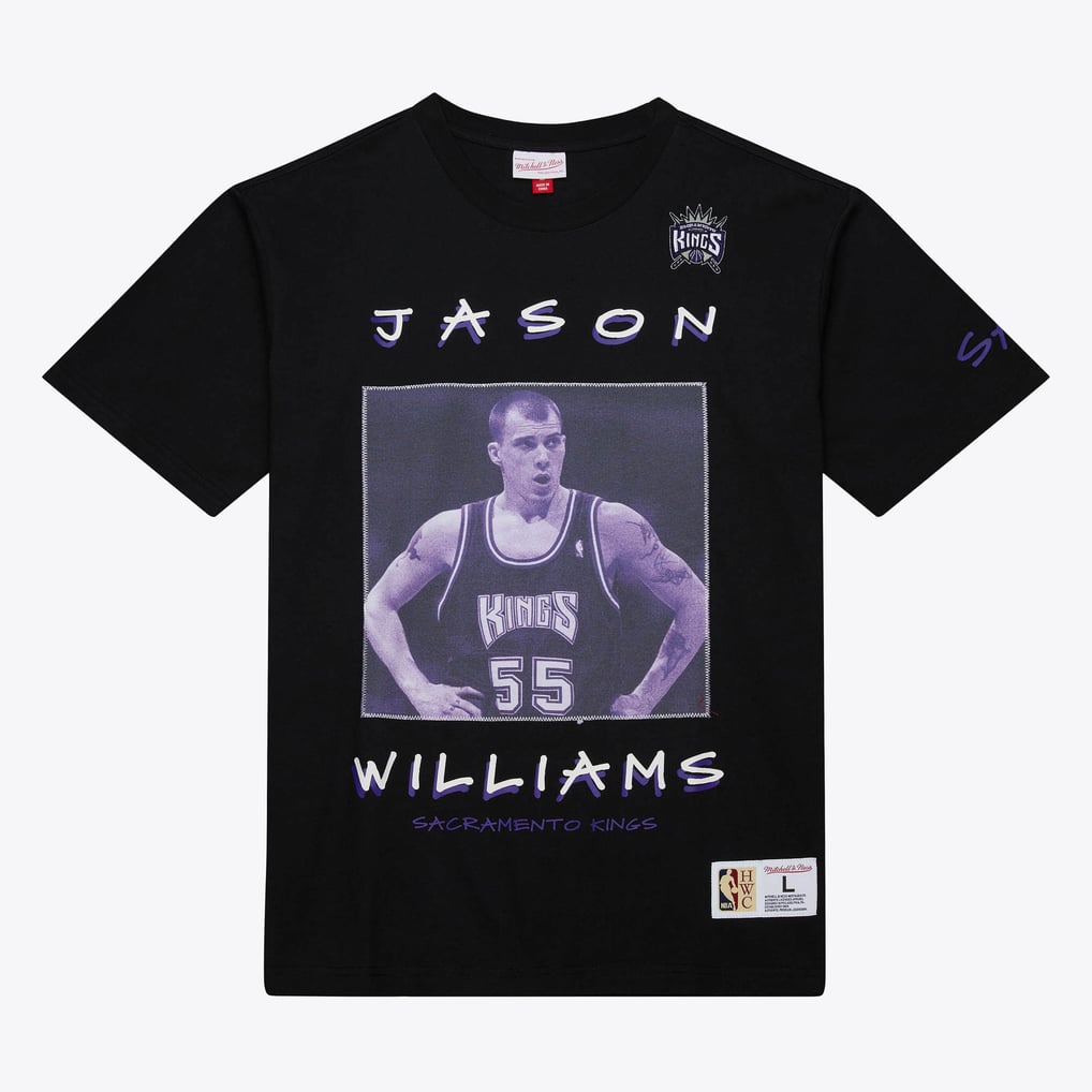 T-shirt Vintage Sacramento Kings Jason Williams - Taille L, Noir, Années 90, Occasion Parfait état