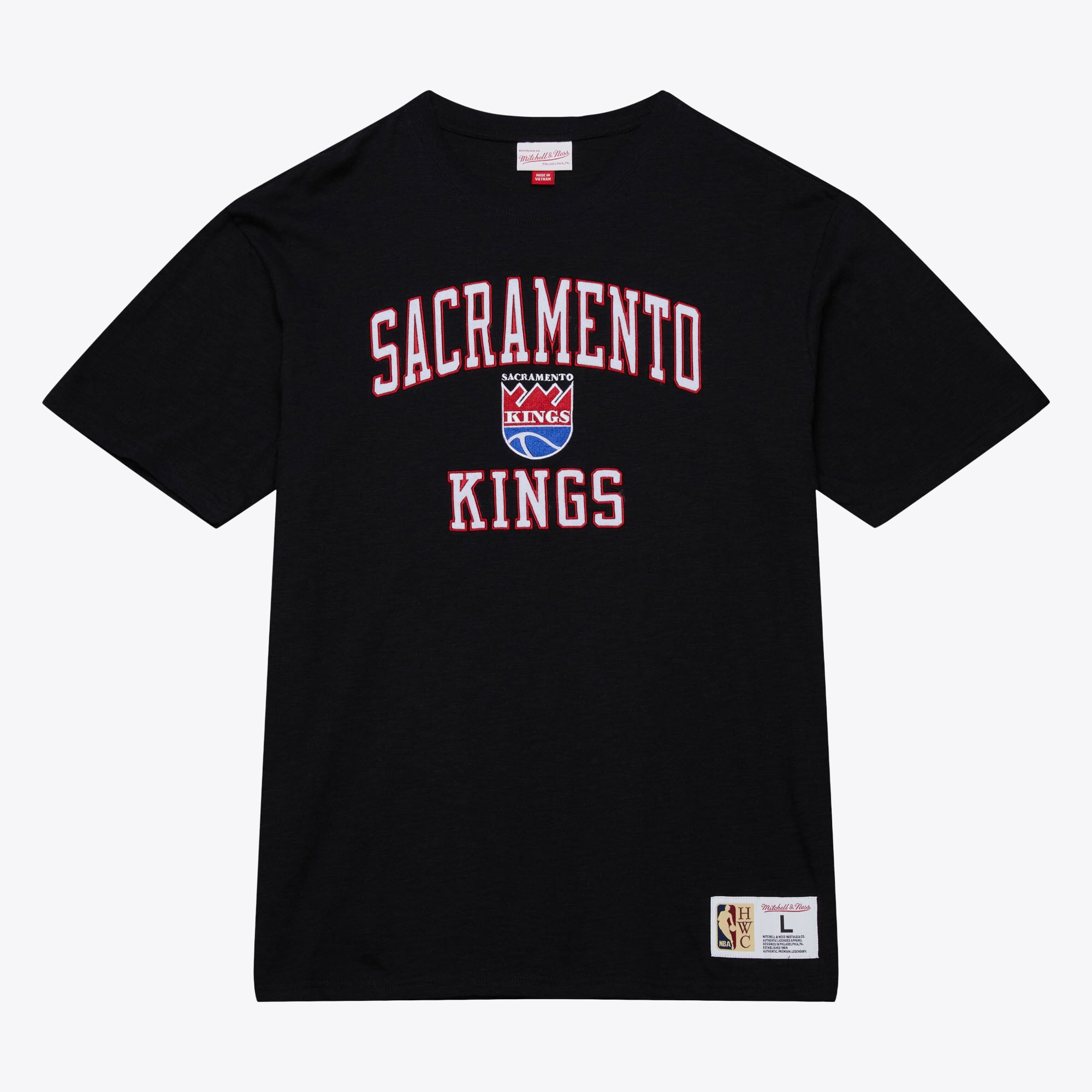 T-shirt Mitchell & Ness noir Sacramento Kings Hardwood Classics Legendary Slub pour homme