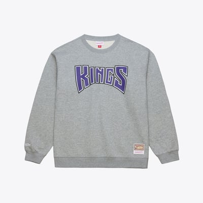 Sacramento Kings Mitchell & Ness Walk-Off Fleece Sweatshirt - Heather Gray