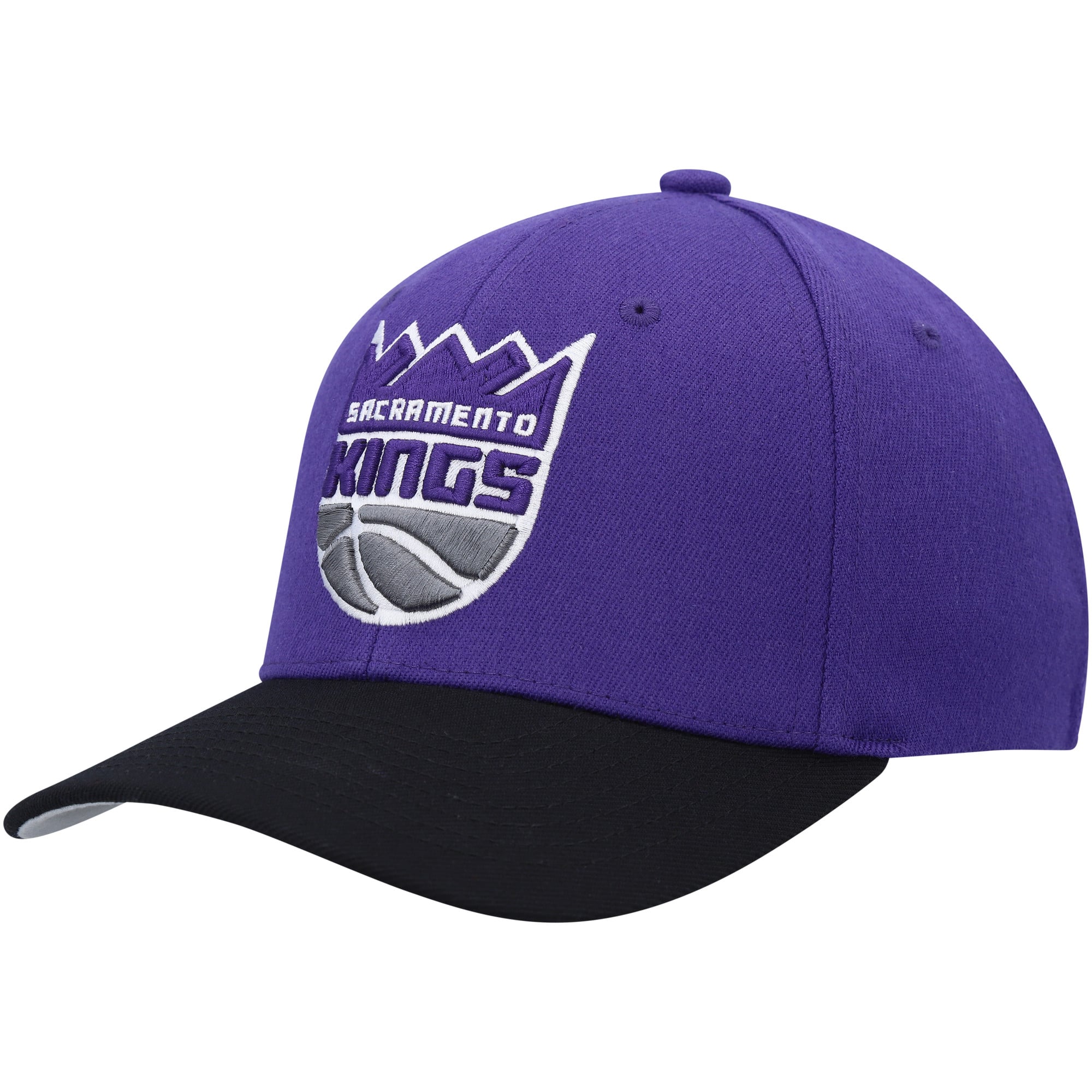 Men's Sacramento Kings Mitchell & Ness Purple/Black MVP Team Two-Tone 2.0 Stretch-Snapback Hat