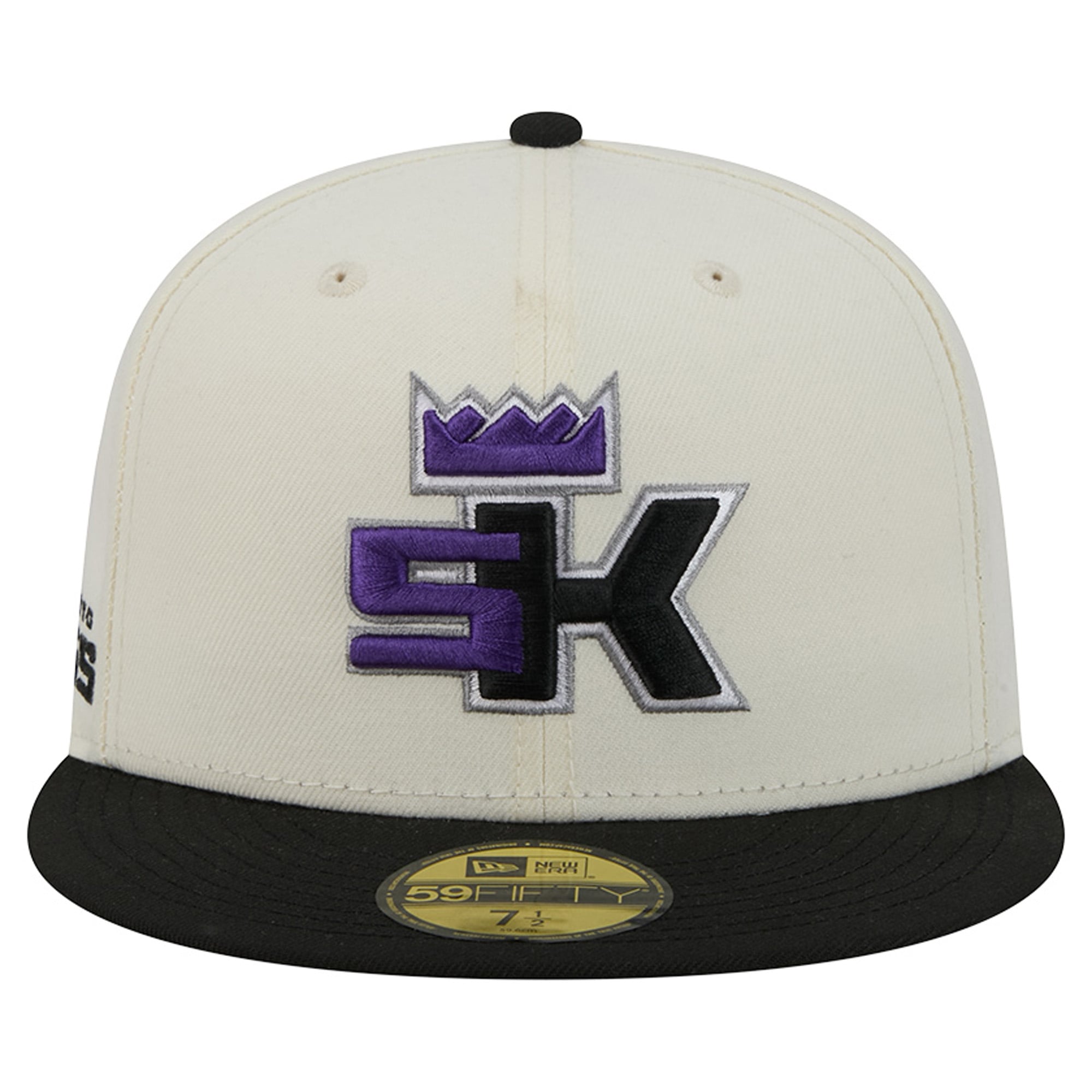 Men's New Era Cream/Black Sacramento Kings Deceptor 59FIFTY Fitted Hat