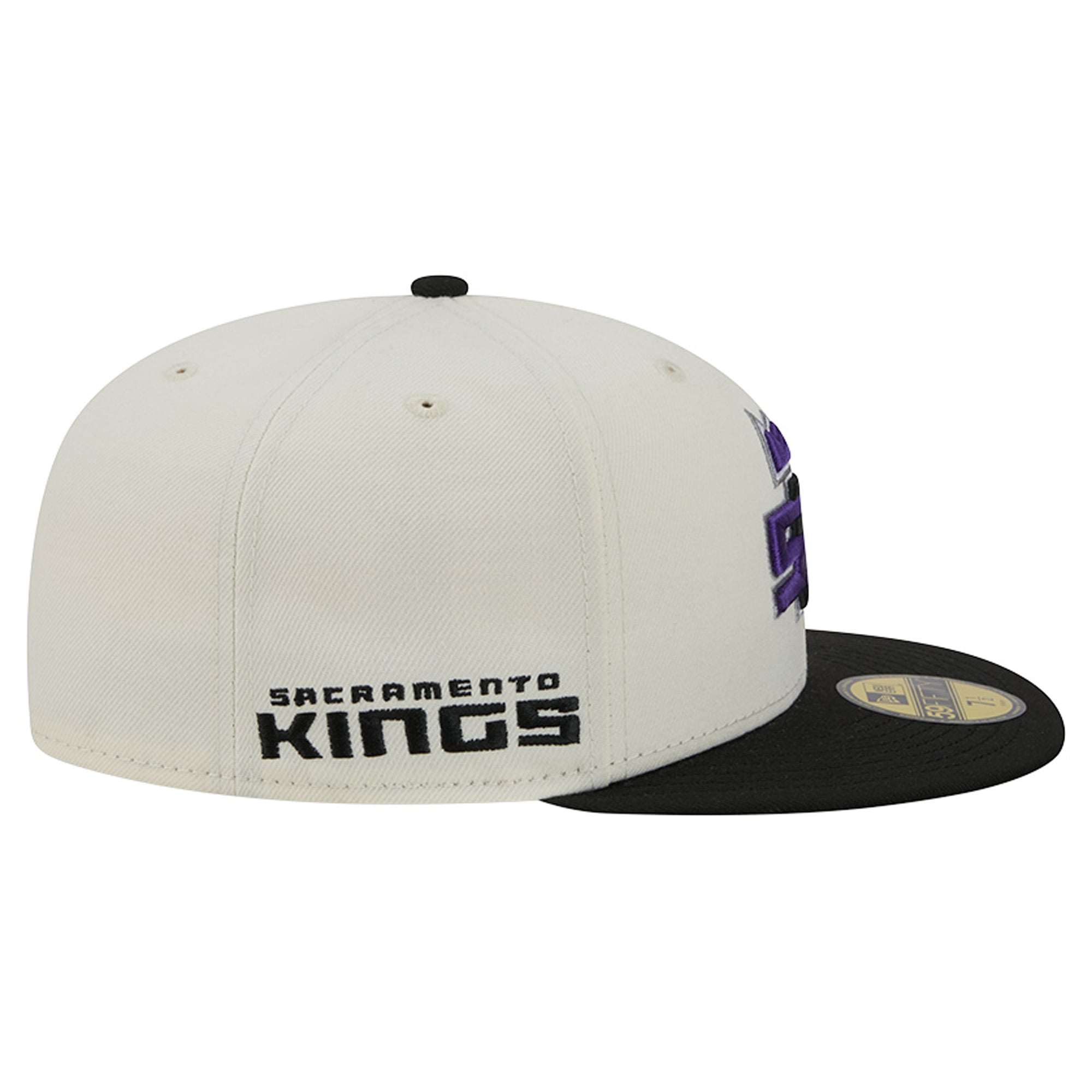 Men's New Era Cream/Black Sacramento Kings Deceptor 59FIFTY Fitted Hat