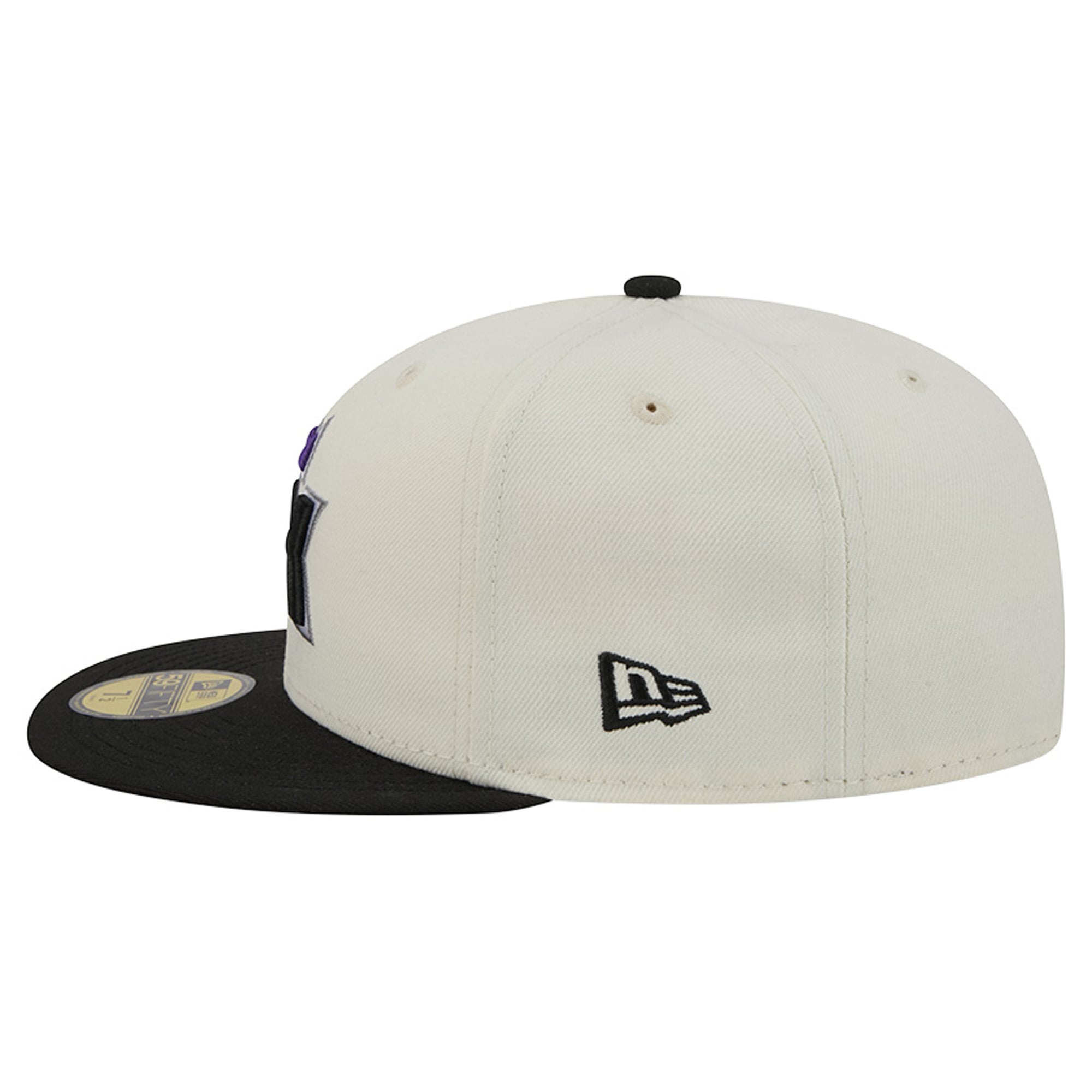 Men's New Era Cream/Black Sacramento Kings Deceptor 59FIFTY Fitted Hat