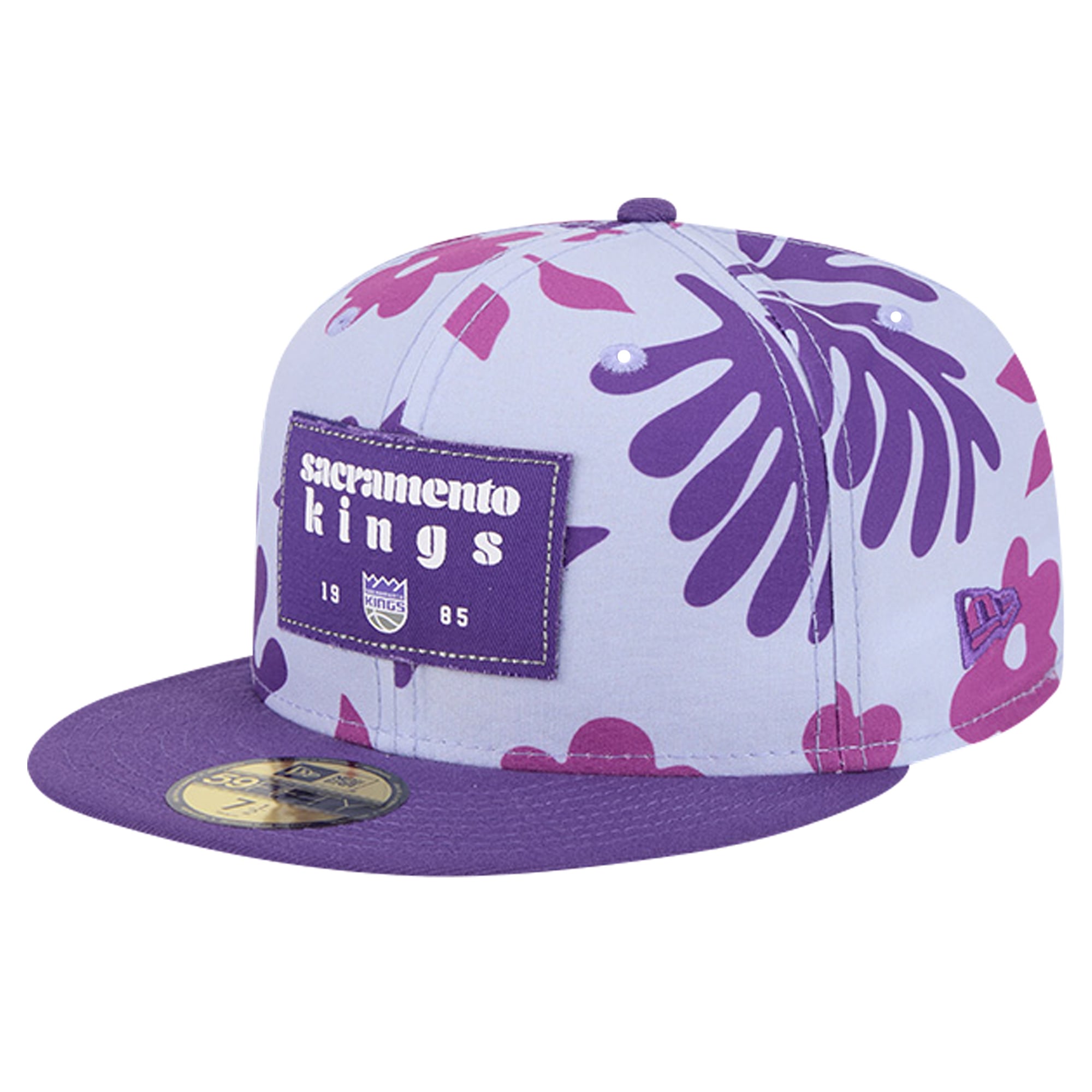 Men's Sacramento Kings New Era Purple Palm Fronds 2-Tone 59FIFTY Fitted Hat