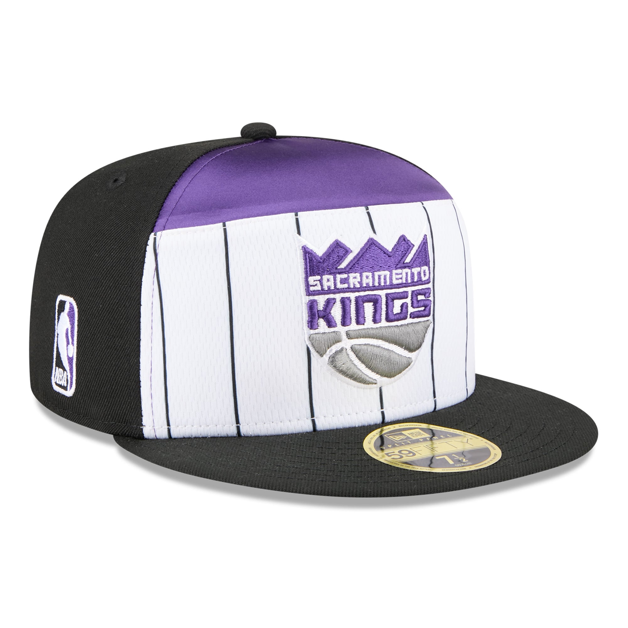Men's Sacramento Kings New Era White/Black 2025 NBA Tip Off Split Panel 59FIFTY Fitted Hat