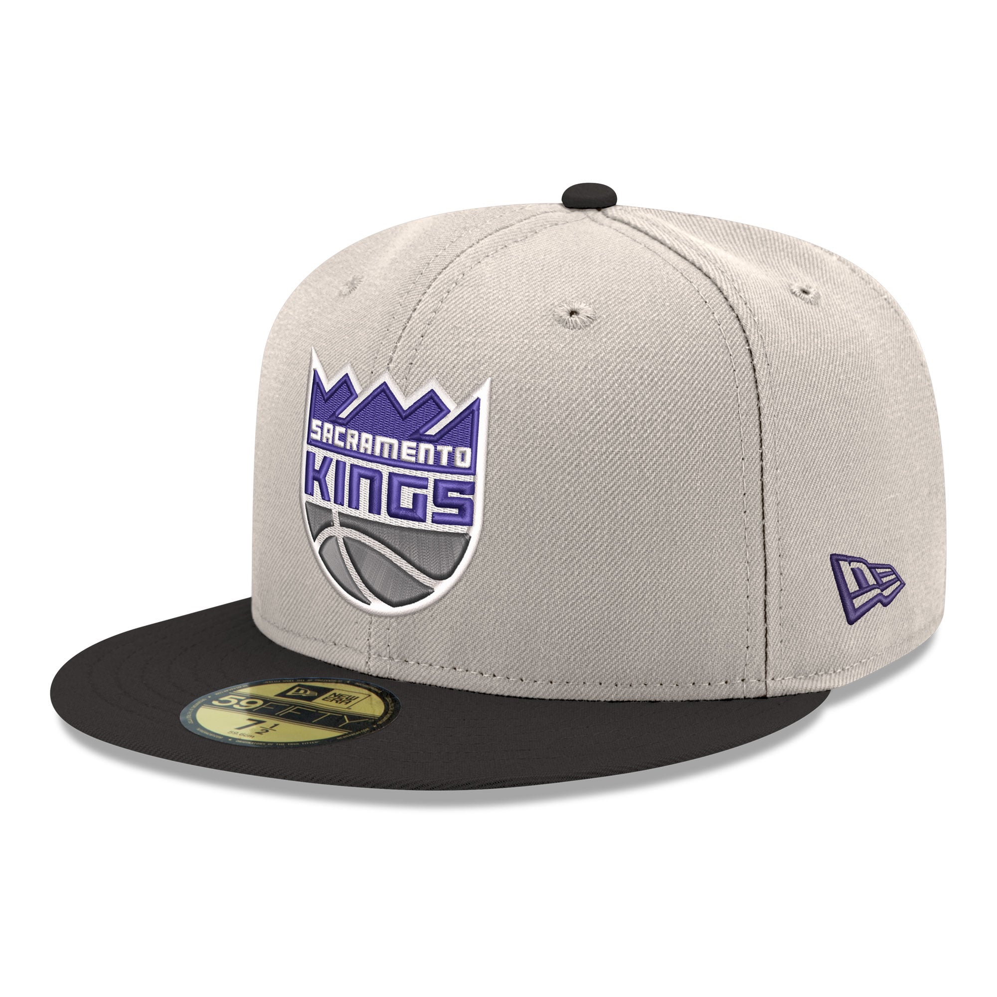 Men's Sacramento Kings New Era White/Black Chrome 59FIFTY Fitted Hat