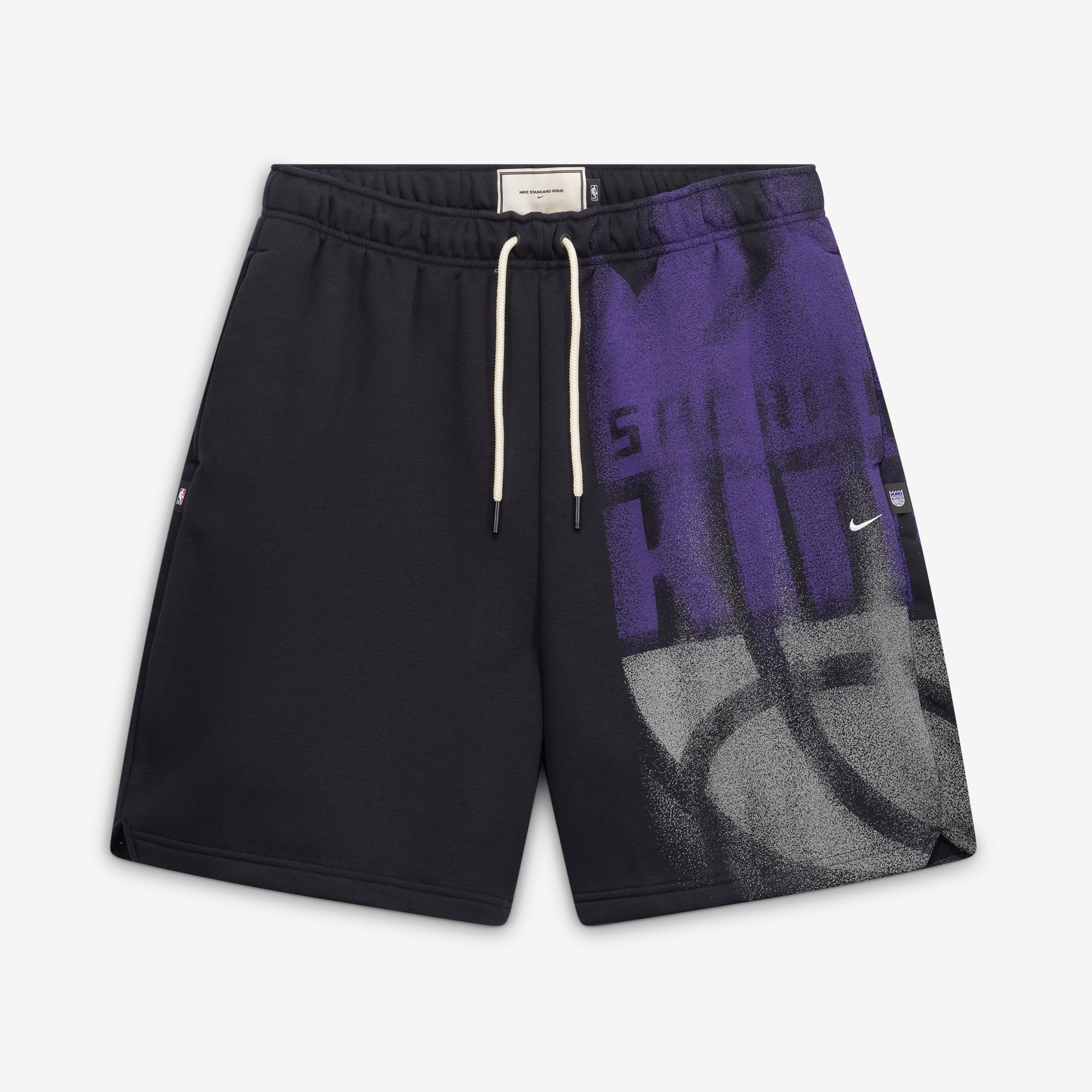 Short de sport Nike Black Sacramento Kings 2026 Standard Issue Practice Icon Fleece pour homme
