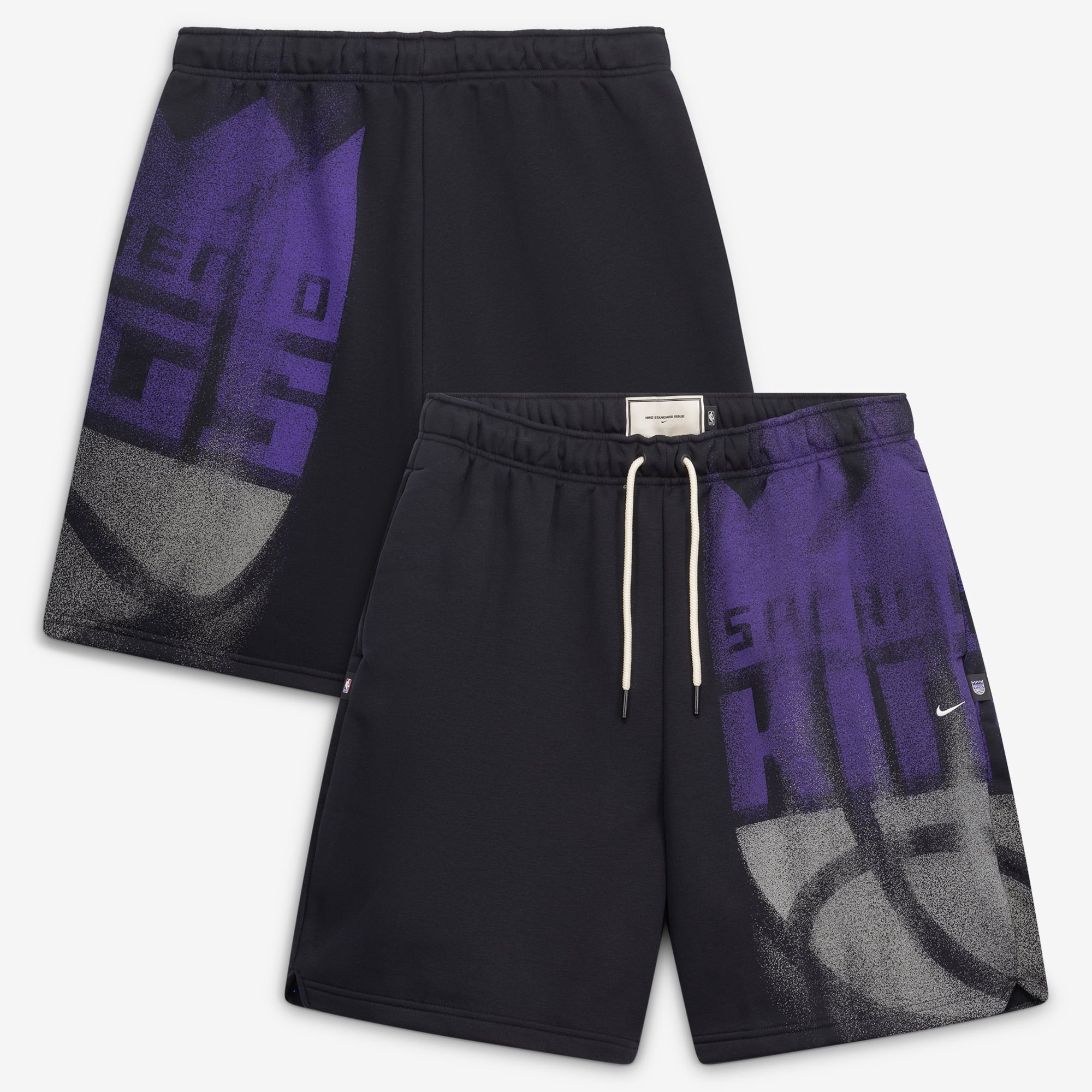 Short de sport Nike Black Sacramento Kings 2026 Standard Issue Practice Icon Fleece pour homme