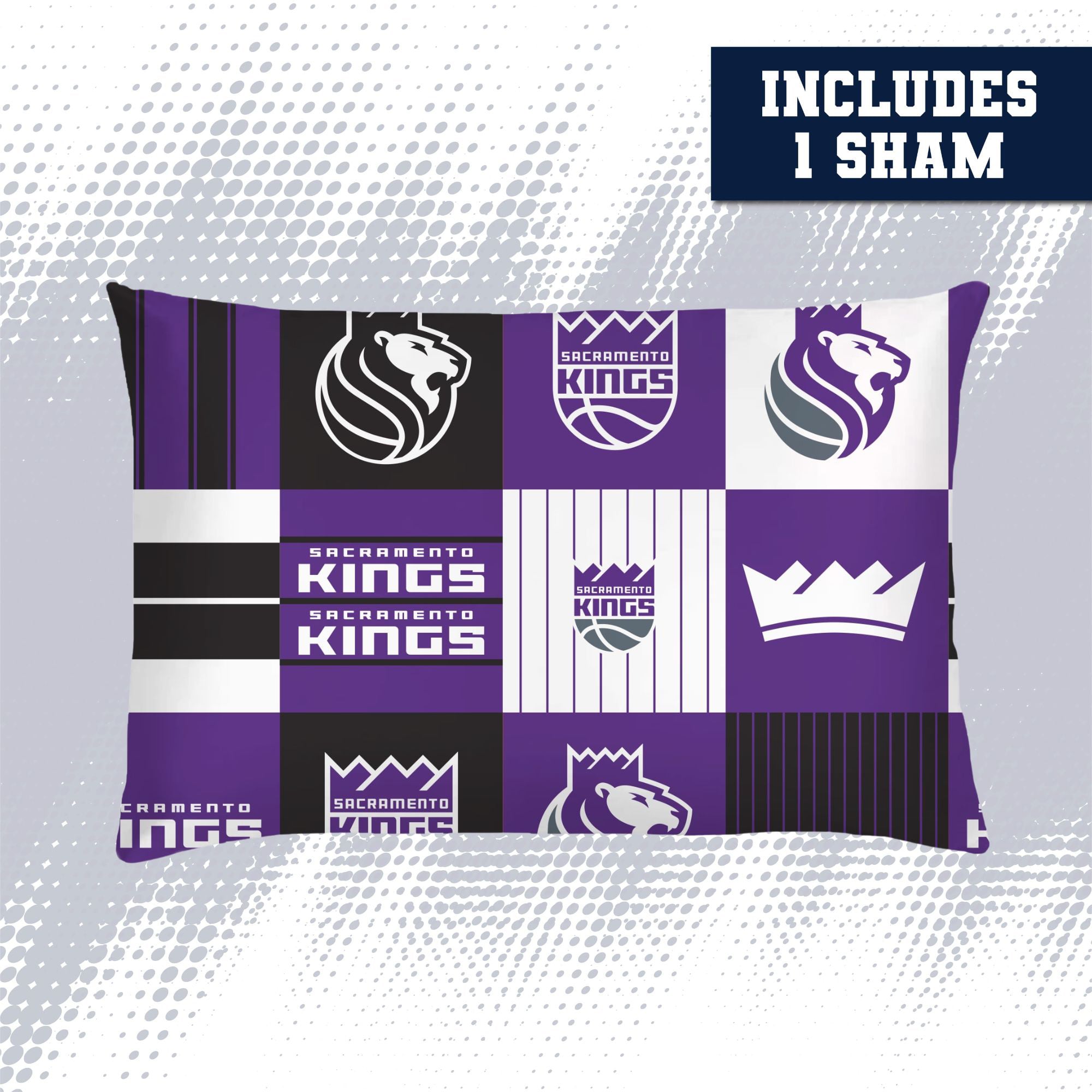 Ensemble de literie deux pièces Pegasus Sacramento Kings Patchwork Plaid pour lit simple/simple XL