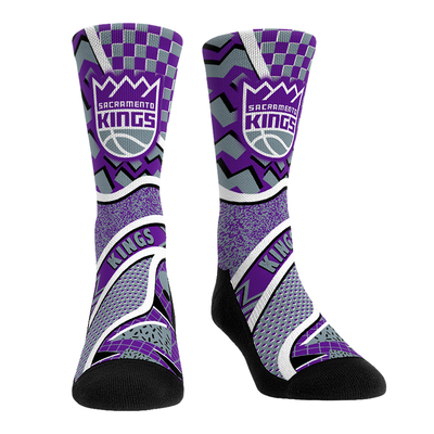  Sacramento Kings Rock Em Unisex Ball Pattern Crew Socks - Purple