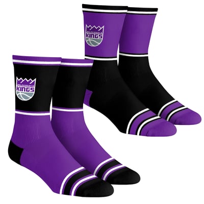  Sacramento Kings Rock Em Unisex 2-Pack Color Block Crew Socks Set