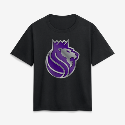 Sacramento Kings Women's Metallic Mascot T-Shirt - Black