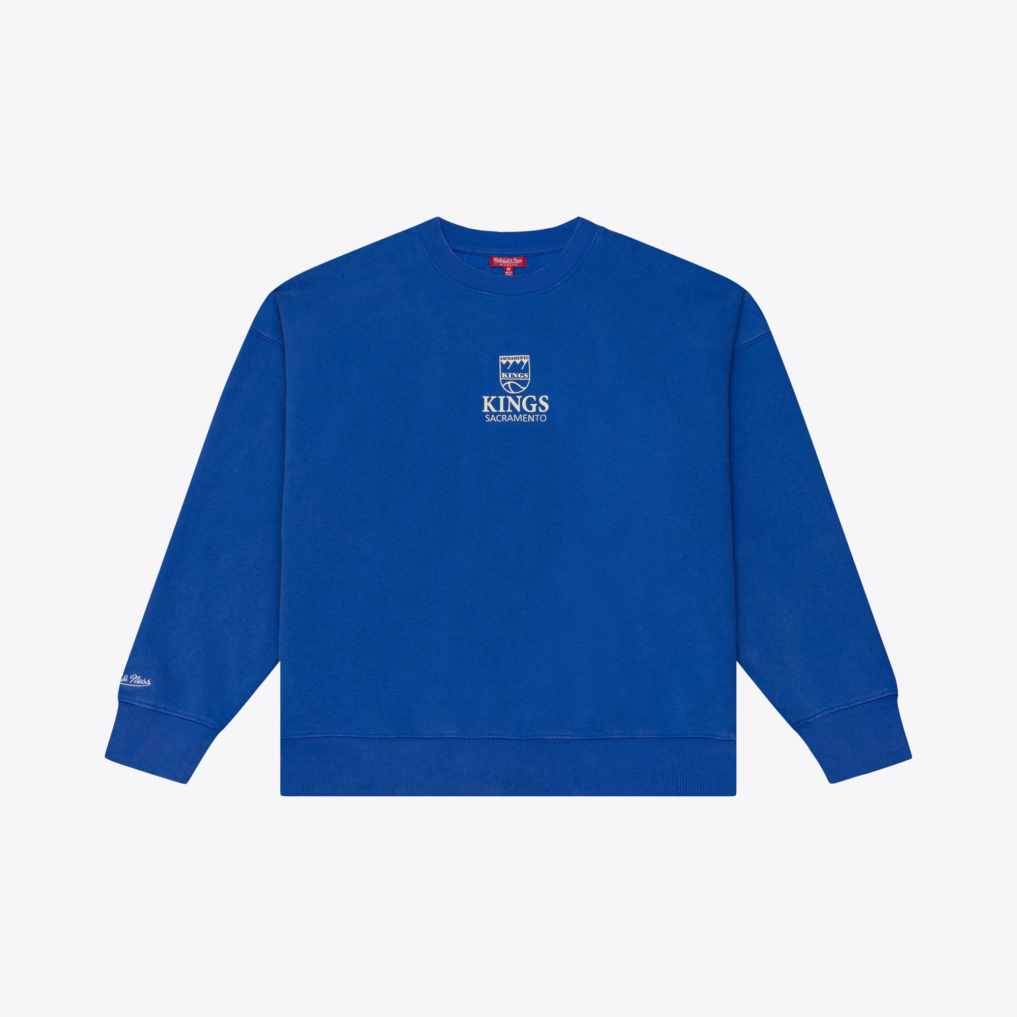 Women's Mitchell & Ness  Blue Sacramento Kings Core Essentials Micro Logo Fleece Sweatshirt
