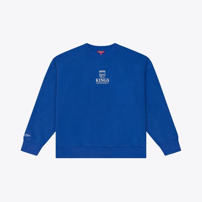  Sacramento Kings Mitchell & Ness Women's Core Essentials Micro Logo Fleece Sweatshirt - Blue