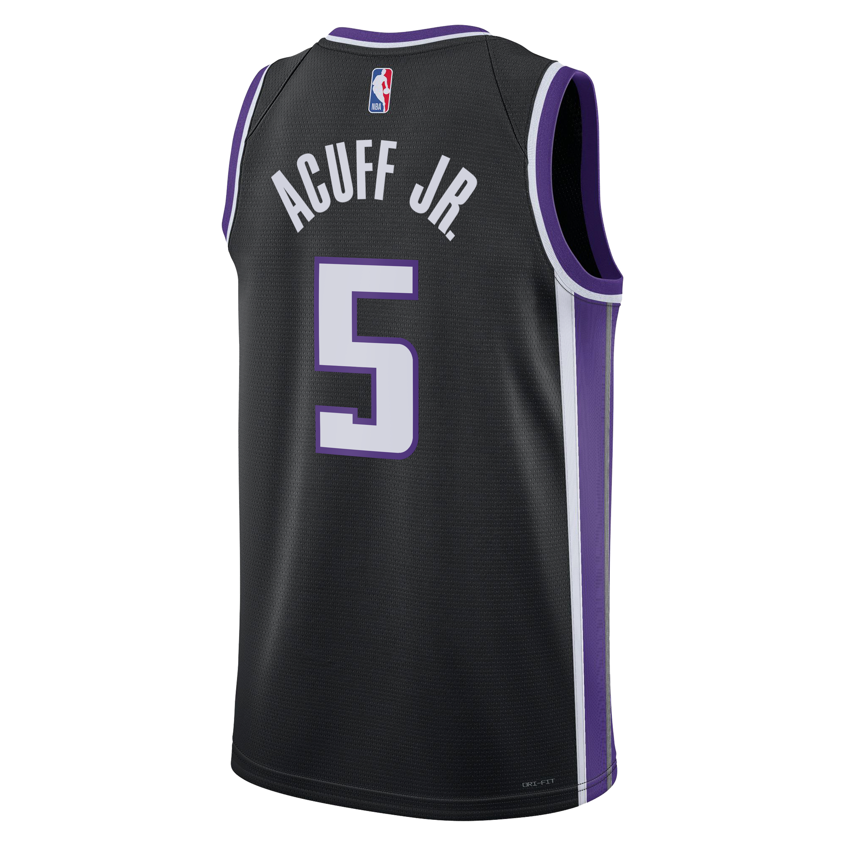 Maillot Swingman Nike Darius Acuff Jr. noir Sacramento Kings pour enfant - Édition Icon
