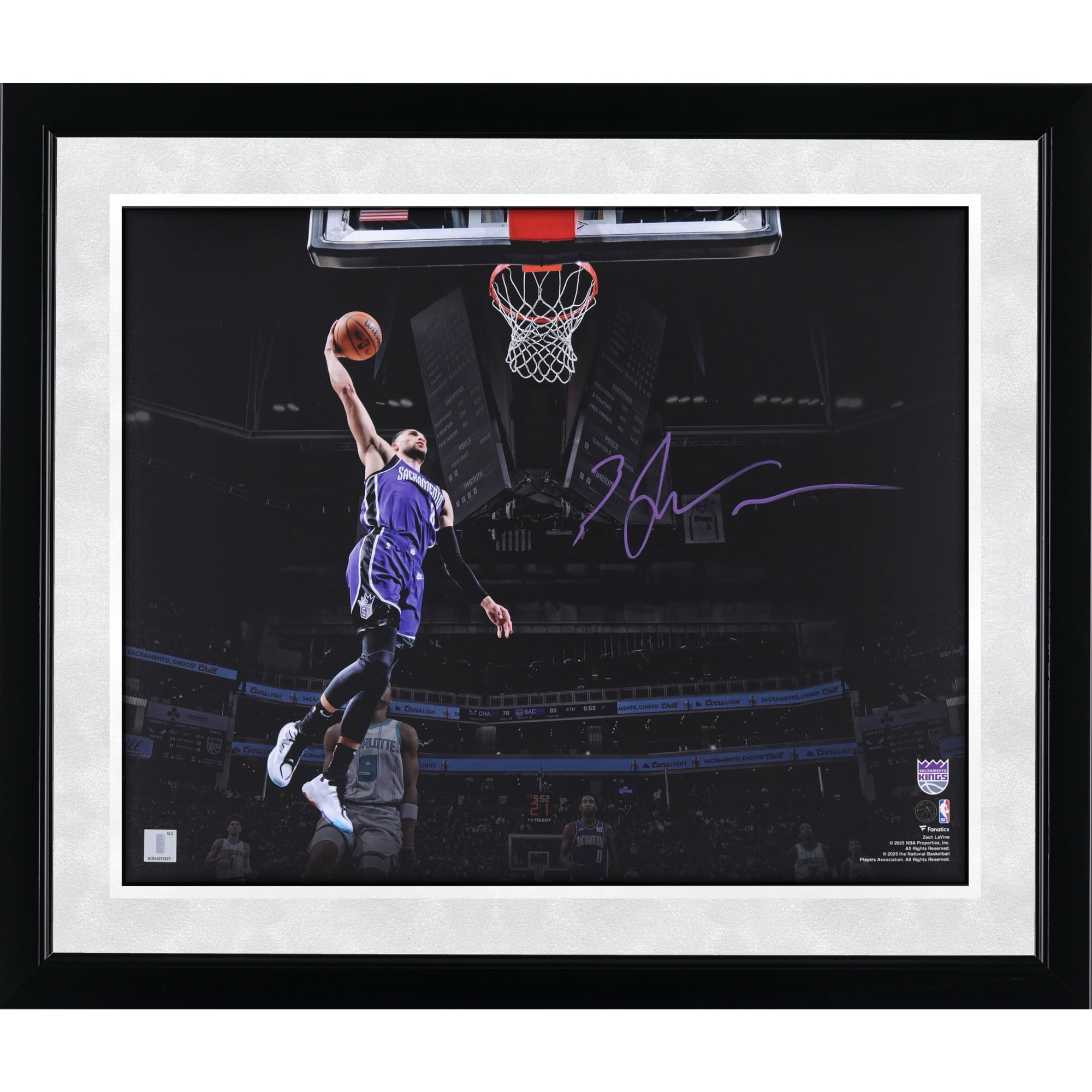 Zach LaVine Sacramento Kings Autographed 16" x 20" Dunking Spotlight Photograph