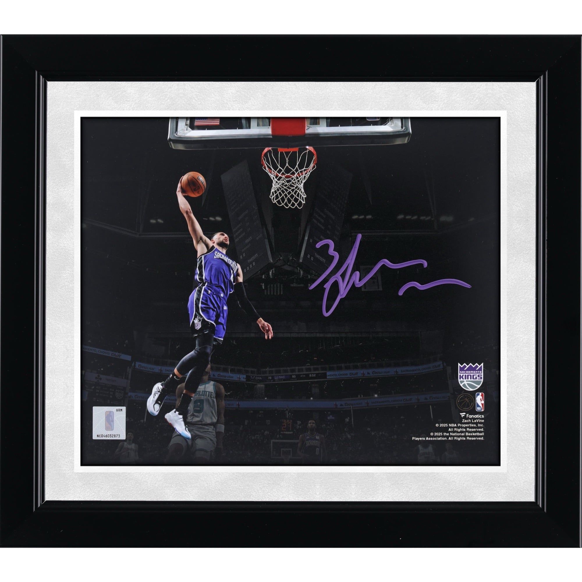 Zach LaVine Sacramento Kings Autographed 8" x 10" Dunking Spotlight Photograph