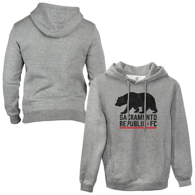  Sacramento Republic FC 1863FC Wordmark Fleece Pullover Hoodie  - Heather Gray