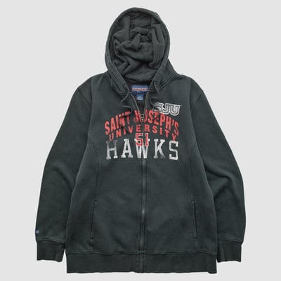 Saint Joseph's Hawks Jansport 2000s Hooded Full Zip Sweatshirt - Black - XS by Fanatics Real Vintage