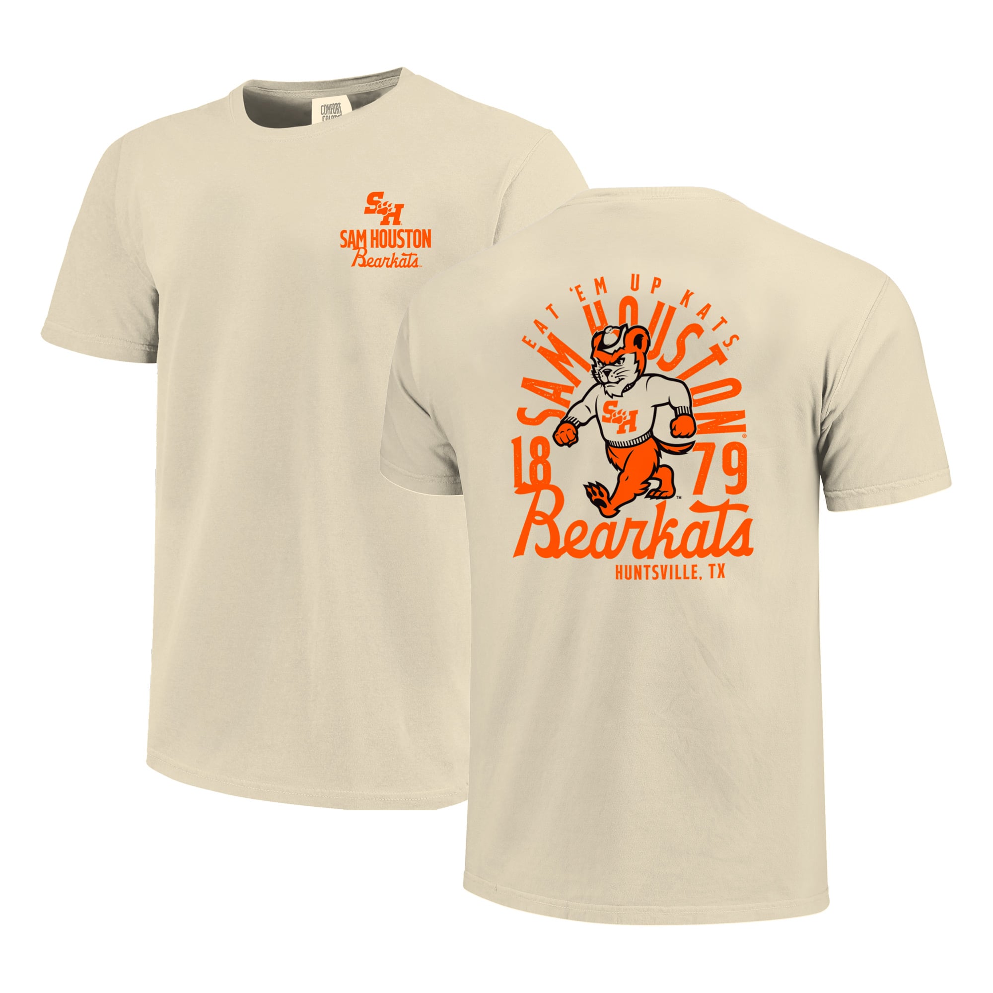 T-shirt crème pour homme avec logo de la mascotte des Houston State Bearkats