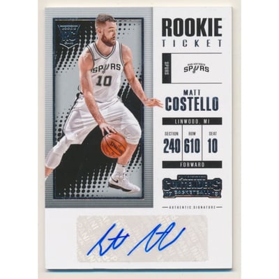 2017-18 Panini Contenders Rookie Season Ticket Retail Autographs #9 Matt Costello