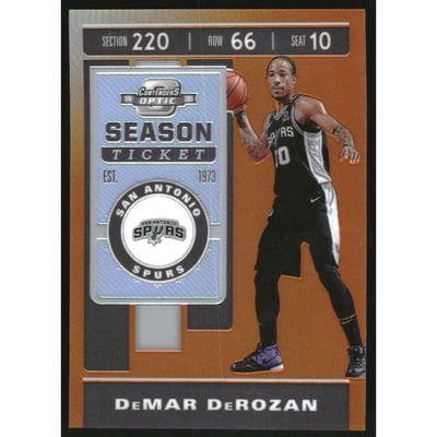 2019-20 Panini Contenders Optic Orange #30 DeMar DeRozan/49