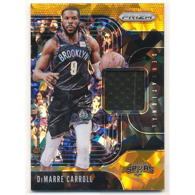 2019-20 Panini Prizm Sensational Swatches Prizms Orange Ice #67 DeMarre Carroll