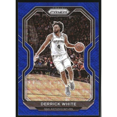 2020-21 Panini Prizm Prizms Blue Wave #174 Derrick White