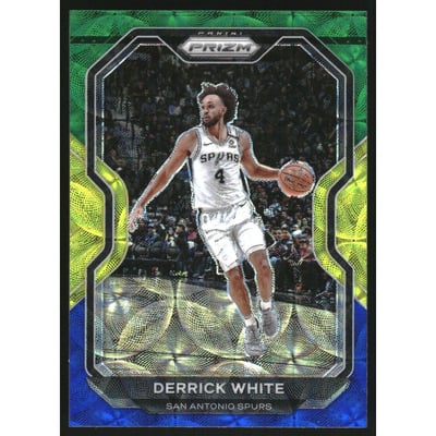 2020-21 Panini Prizm Prizms Choice Blue Yellow and Green #174 Derrick White