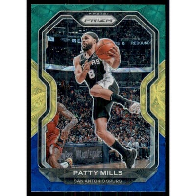 2020-21 Panini Prizm Prizms Choice Blue Yellow and Green #66 Patty Mills