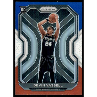 2020-21 Panini Prizm Prizms Red White and Blue #252 Devin Vassell