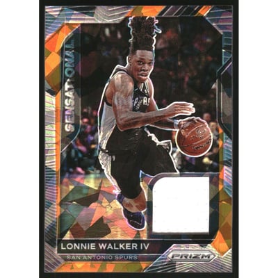 2020-21 Panini Prizm Sensational Swatches Prizms Orange Ice #96 Lonnie Walker IV