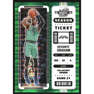 2022-23 Panini Contenders Optic Green Pulsar #52 Devonte' Graham