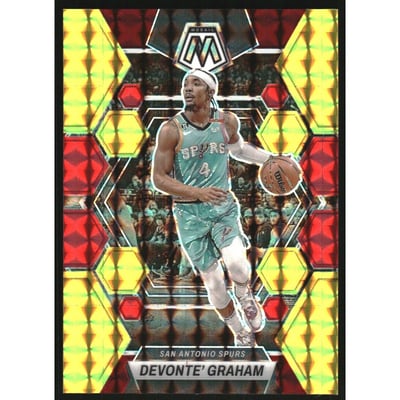 2022-23 Panini Mosaic Mosaic Choice Fusion Red and Yellow #50 Devonte' Graham