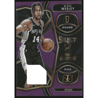 2022-23 Select Draft Selections Memorabilia Purple Prizms #27 Blake Wesley