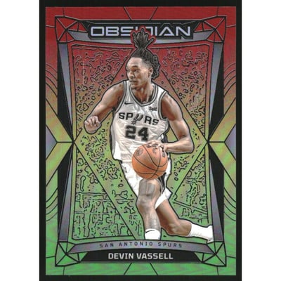 2023-24 Panini Obsidian Electric Etch Reggae Flood #143 Devin Vassell
