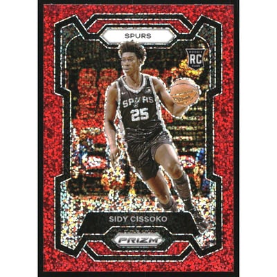 2023-24 Panini Prizm Prizms Red Sparkle #173 Sidy Cissoko