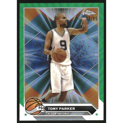 2023-24 Topps Chrome Green Refractors #104 Tony Parker