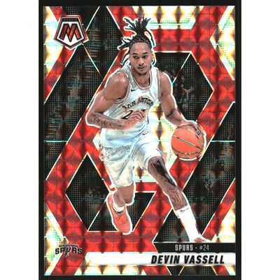 2024-25 Panini Mosaic Mosaic Choice Fusion Red and Yellow #156 Devin Vassell