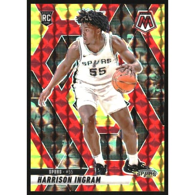 2024-25 Panini Mosaic Mosaic Choice Fusion Red and Yellow #244 Harrison Ingram