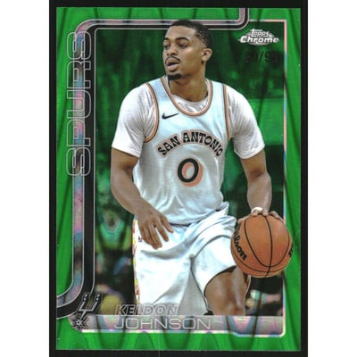 2025-26 Topps Chrome RayWave Green Refractors #220 Keldon Johnson