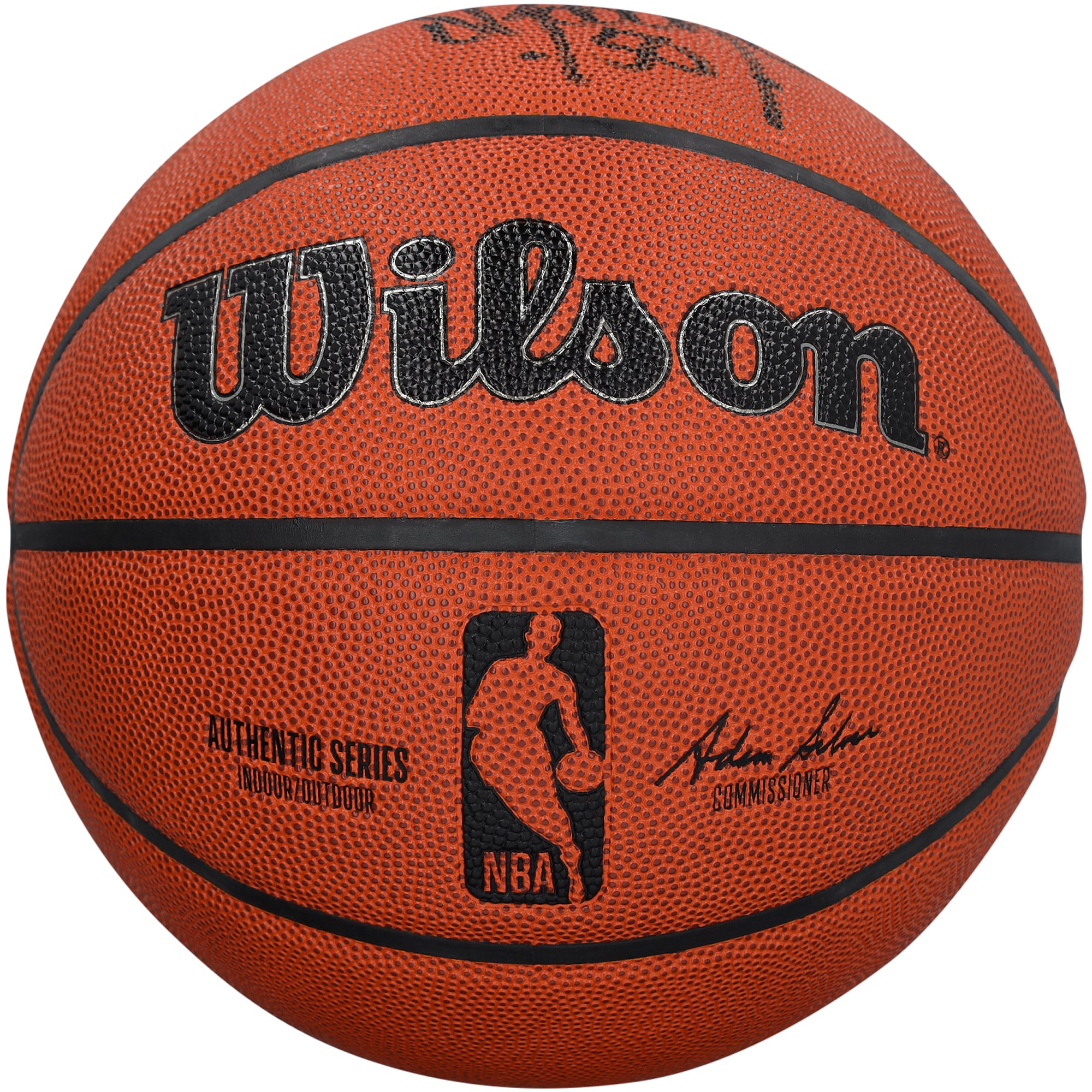 Ballon de basketball d'intérieur/extérieur Wilson Authentic Series autographié par David Robinson des San Antonio Spurs