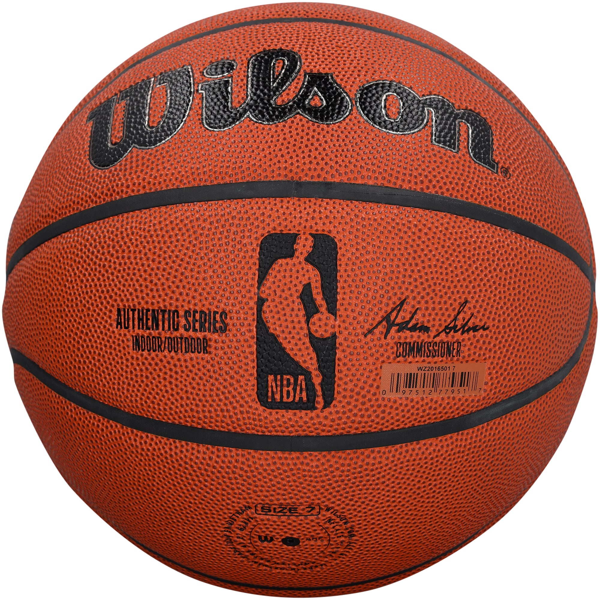 Ballon de basketball d'intérieur/extérieur Wilson Authentic Series autographié par David Robinson des San Antonio Spurs
