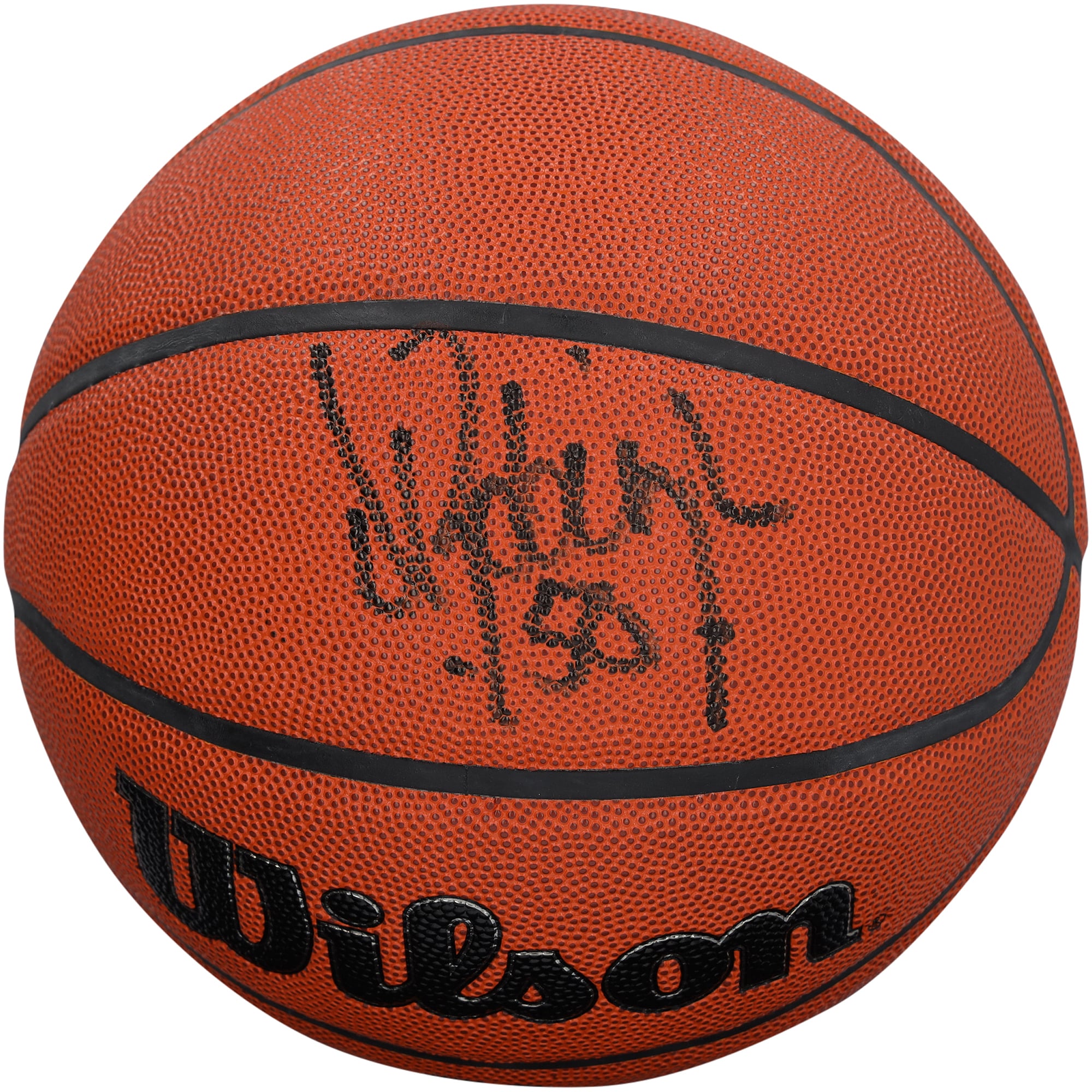 Ballon de basketball d'intérieur/extérieur Wilson Authentic Series autographié par David Robinson des San Antonio Spurs