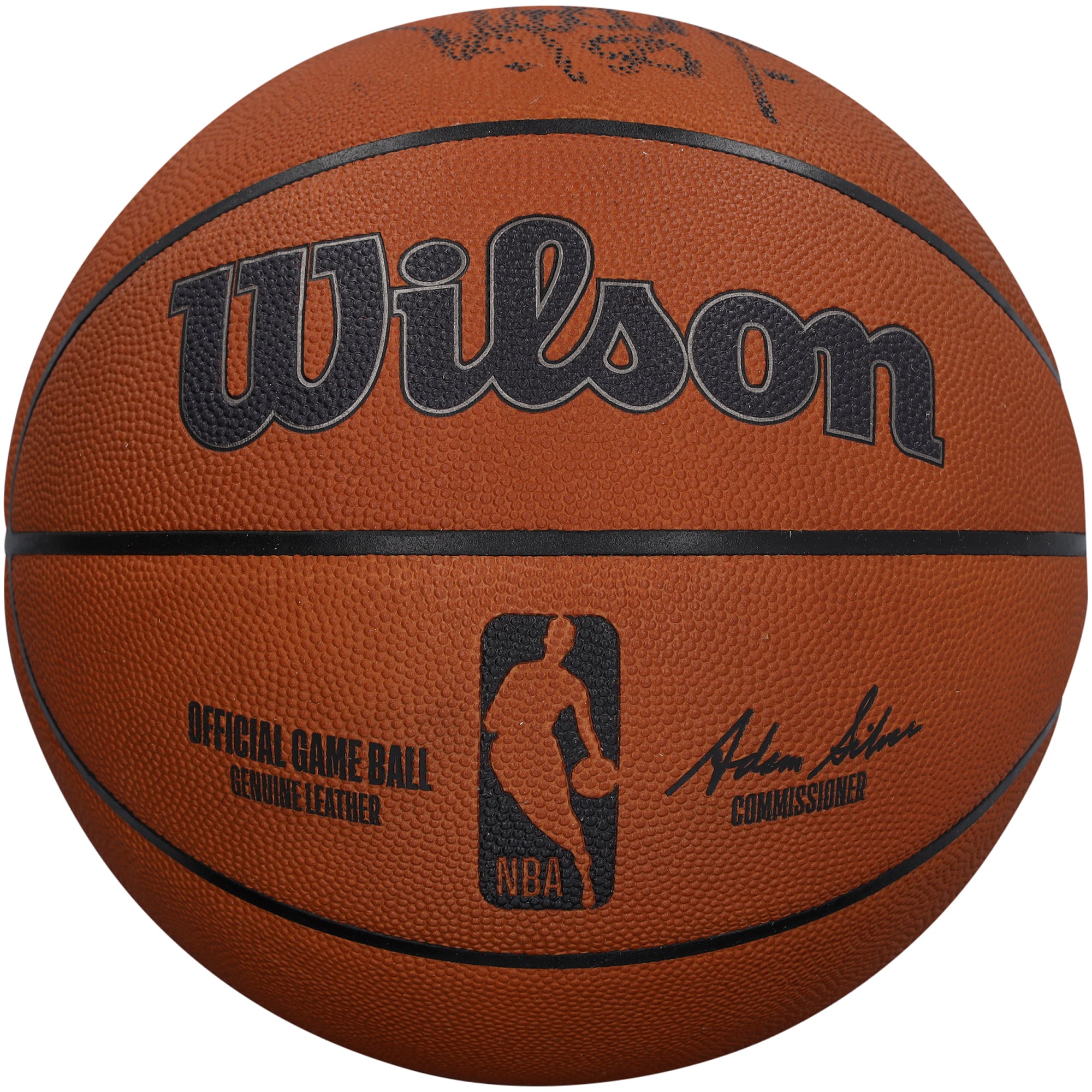 Ballon de basket officiel Wilson autographié par David Robinson des San Antonio Spurs