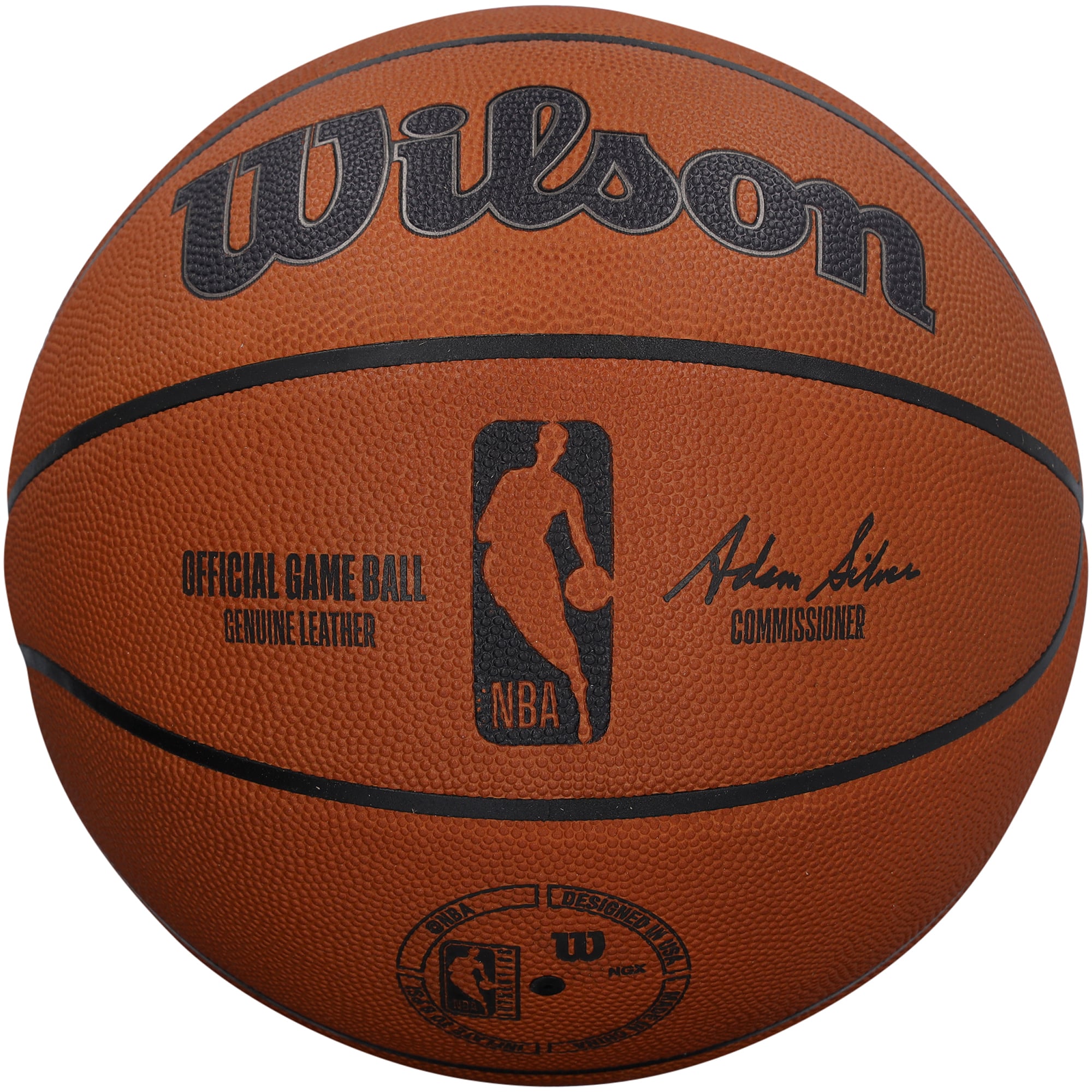 Ballon de basket officiel Wilson autographié par David Robinson des San Antonio Spurs