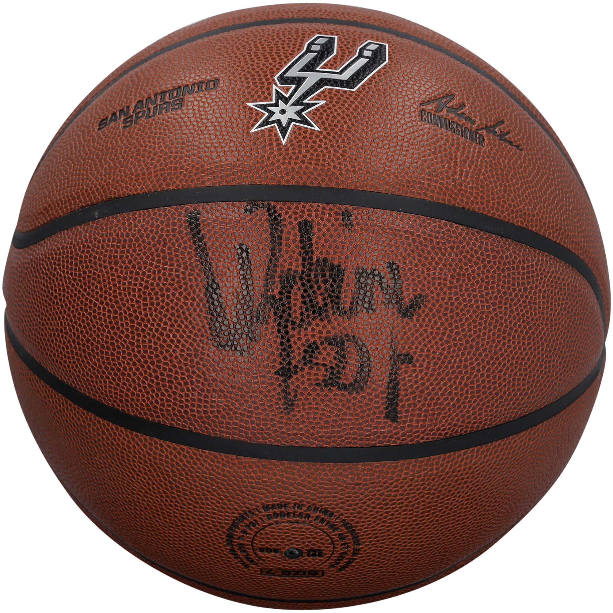 Ballon de basket Wilson Team Alliance autographié par David Robinson des San Antonio Spurs